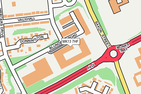 MK13 7HF map - OS OpenMap – Local (Ordnance Survey)