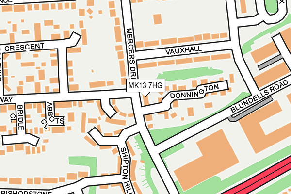 MK13 7HG map - OS OpenMap – Local (Ordnance Survey)