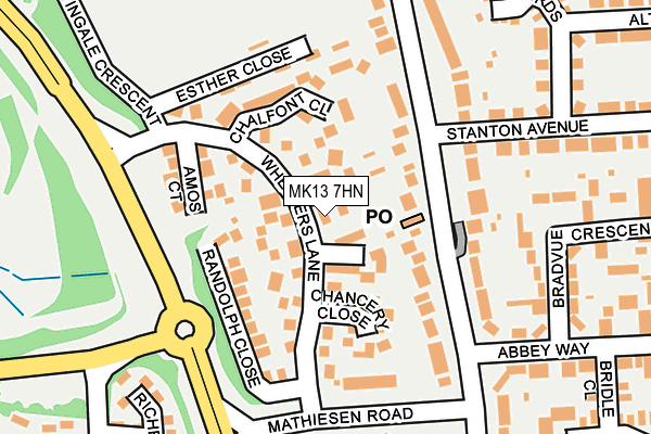 MK13 7HN map - OS OpenMap – Local (Ordnance Survey)