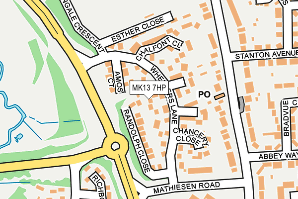 MK13 7HP map - OS OpenMap – Local (Ordnance Survey)