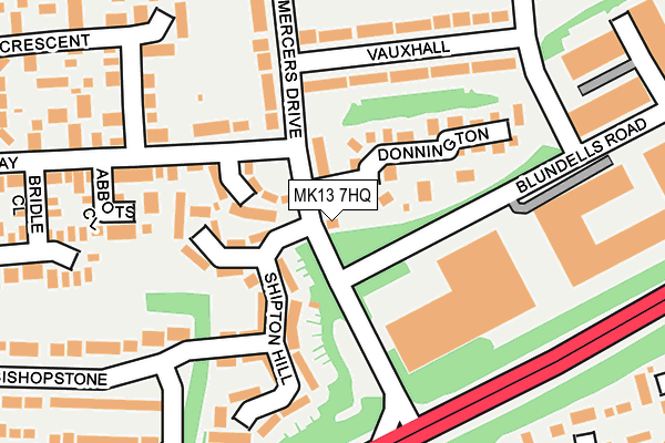 MK13 7HQ map - OS OpenMap – Local (Ordnance Survey)