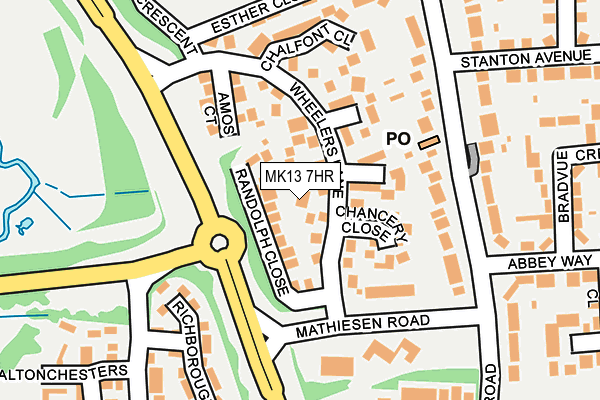 MK13 7HR map - OS OpenMap – Local (Ordnance Survey)
