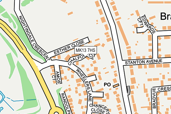 MK13 7HS map - OS OpenMap – Local (Ordnance Survey)