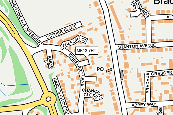 MK13 7HT map - OS OpenMap – Local (Ordnance Survey)