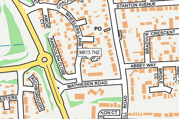 MK13 7HZ map - OS OpenMap – Local (Ordnance Survey)