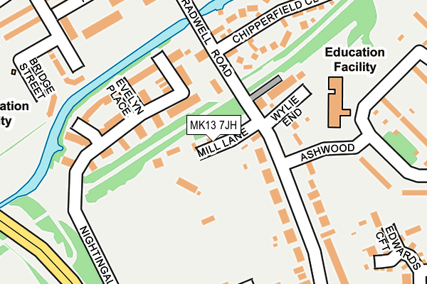 MK13 7JH map - OS OpenMap – Local (Ordnance Survey)