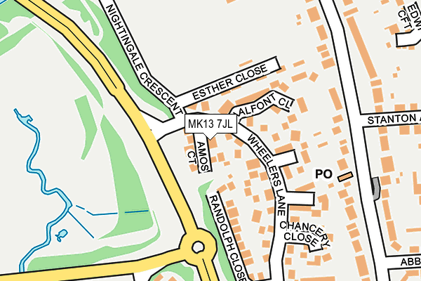 MK13 7JL map - OS OpenMap – Local (Ordnance Survey)