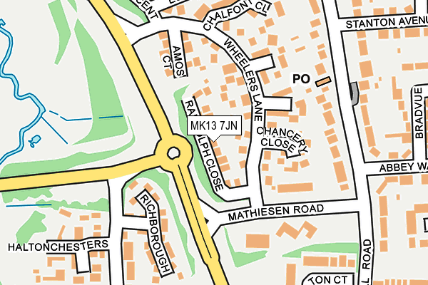 MK13 7JN map - OS OpenMap – Local (Ordnance Survey)