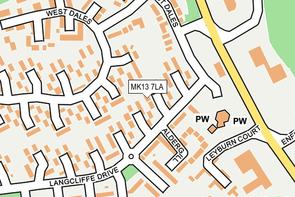 MK13 7LA map - OS OpenMap – Local (Ordnance Survey)