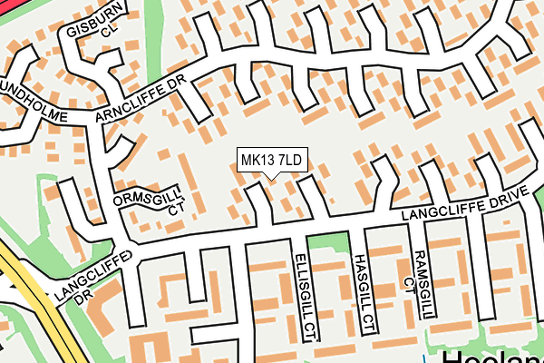 MK13 7LD map - OS OpenMap – Local (Ordnance Survey)