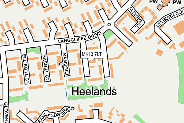 MK13 7LT map - OS OpenMap – Local (Ordnance Survey)