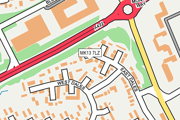 MK13 7LZ map - OS OpenMap – Local (Ordnance Survey)