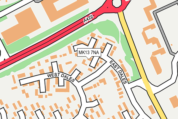 MK13 7NA map - OS OpenMap – Local (Ordnance Survey)