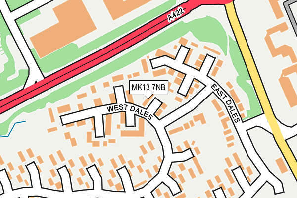 MK13 7NB map - OS OpenMap – Local (Ordnance Survey)