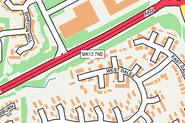 MK13 7NE map - OS OpenMap – Local (Ordnance Survey)