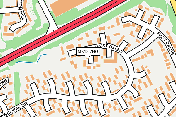 MK13 7NG map - OS OpenMap – Local (Ordnance Survey)
