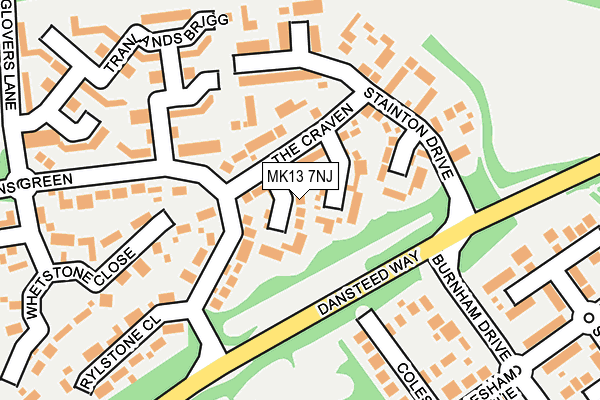 MK13 7NJ map - OS OpenMap – Local (Ordnance Survey)