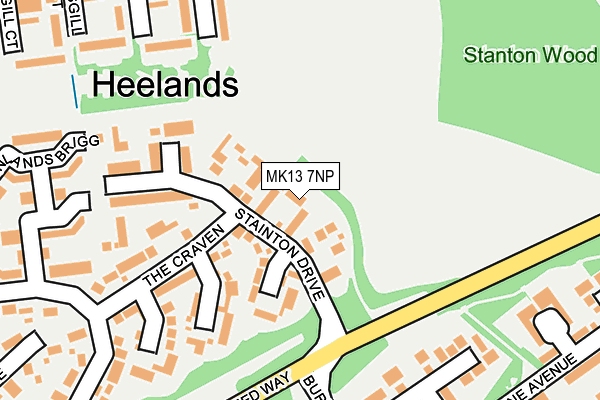 MK13 7NP map - OS OpenMap – Local (Ordnance Survey)