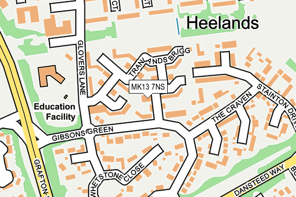 MK13 7NS map - OS OpenMap – Local (Ordnance Survey)