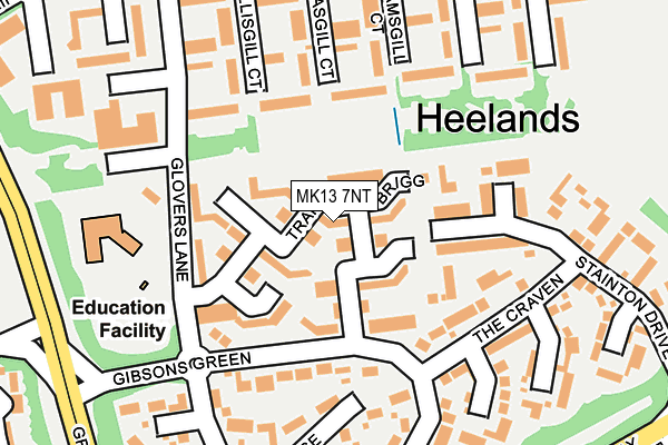 MK13 7NT map - OS OpenMap – Local (Ordnance Survey)