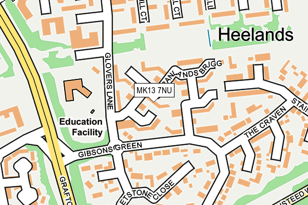 MK13 7NU map - OS OpenMap – Local (Ordnance Survey)