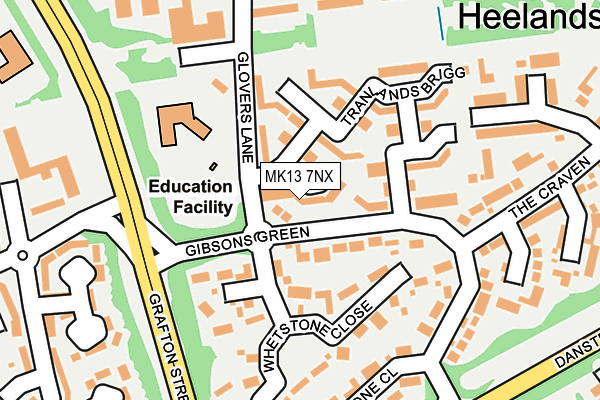 MK13 7NX map - OS OpenMap – Local (Ordnance Survey)