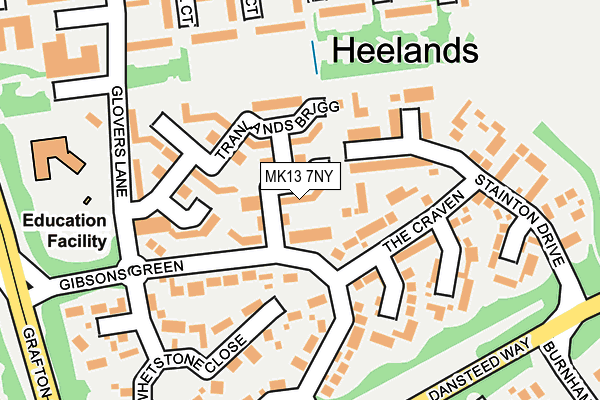 MK13 7NY map - OS OpenMap – Local (Ordnance Survey)