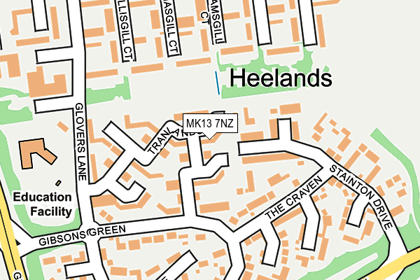 MK13 7NZ map - OS OpenMap – Local (Ordnance Survey)