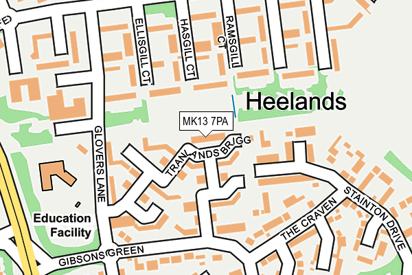 MK13 7PA map - OS OpenMap – Local (Ordnance Survey)