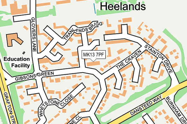 MK13 7PF map - OS OpenMap – Local (Ordnance Survey)