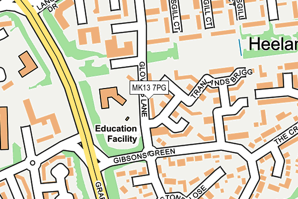 MK13 7PG map - OS OpenMap – Local (Ordnance Survey)