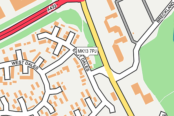 MK13 7PJ map - OS OpenMap – Local (Ordnance Survey)