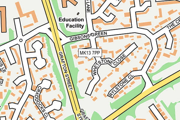 MK13 7PP map - OS OpenMap – Local (Ordnance Survey)