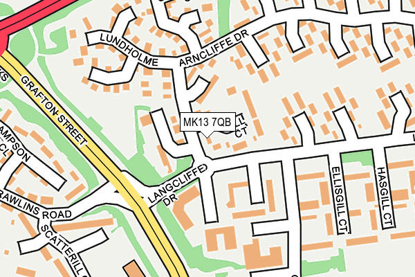 MK13 7QB map - OS OpenMap – Local (Ordnance Survey)