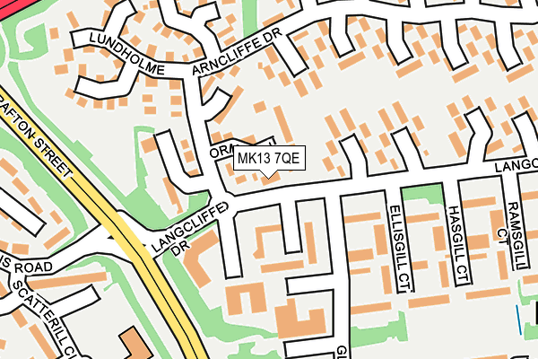 MK13 7QE map - OS OpenMap – Local (Ordnance Survey)
