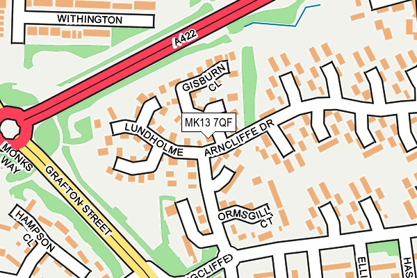 MK13 7QF map - OS OpenMap – Local (Ordnance Survey)