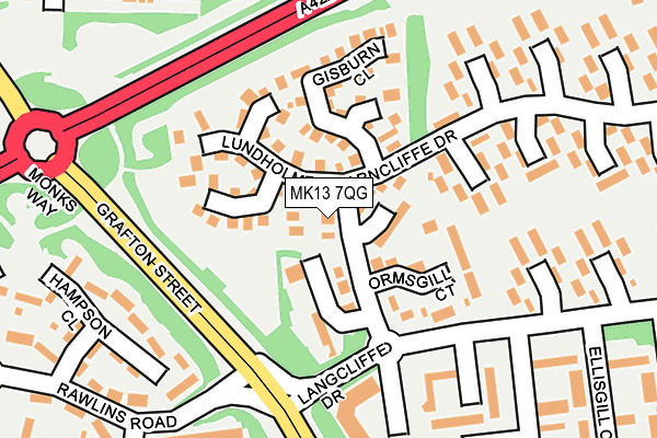 MK13 7QG map - OS OpenMap – Local (Ordnance Survey)