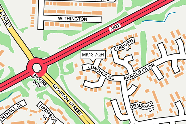 MK13 7QH map - OS OpenMap – Local (Ordnance Survey)