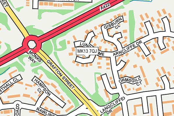 MK13 7QJ map - OS OpenMap – Local (Ordnance Survey)