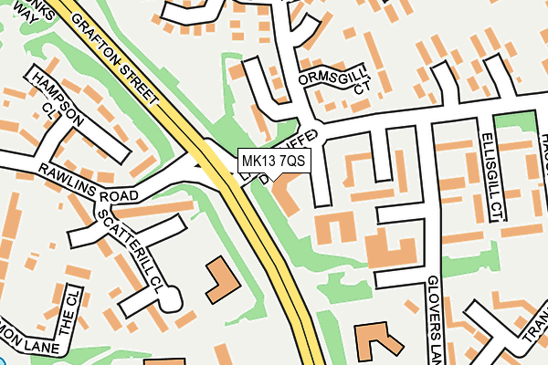 MK13 7QS map - OS OpenMap – Local (Ordnance Survey)