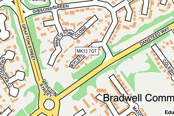 MK13 7QT map - OS OpenMap – Local (Ordnance Survey)