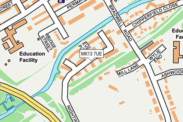 MK13 7UE map - OS OpenMap – Local (Ordnance Survey)