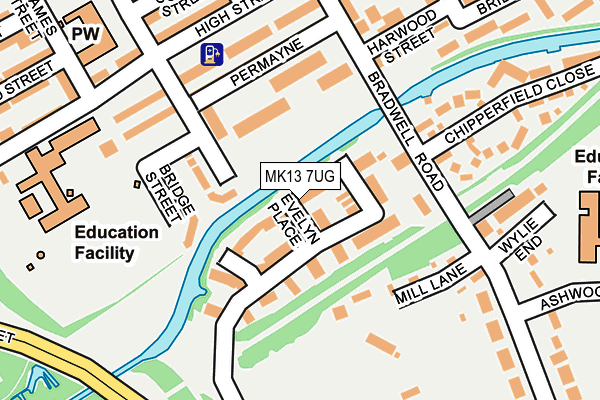 MK13 7UG map - OS OpenMap – Local (Ordnance Survey)