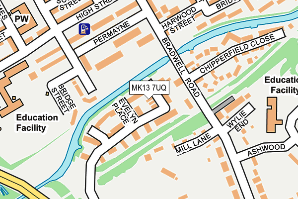 MK13 7UQ map - OS OpenMap – Local (Ordnance Survey)