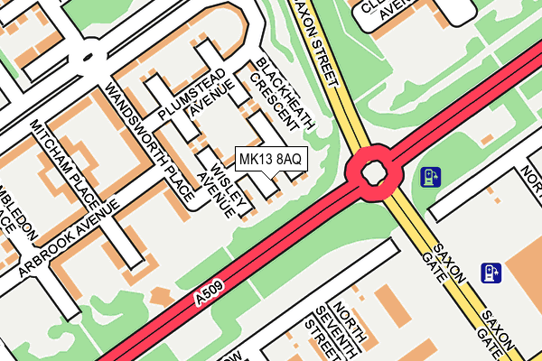 MK13 8AQ map - OS OpenMap – Local (Ordnance Survey)