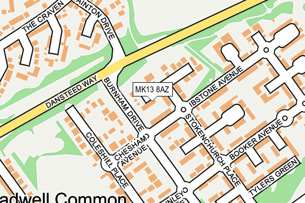 MK13 8AZ map - OS OpenMap – Local (Ordnance Survey)