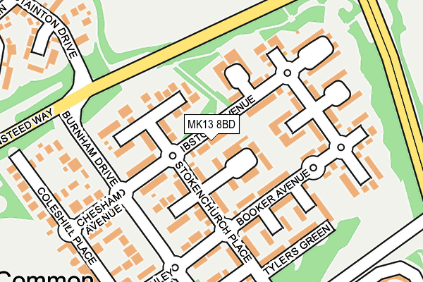 MK13 8BD map - OS OpenMap – Local (Ordnance Survey)