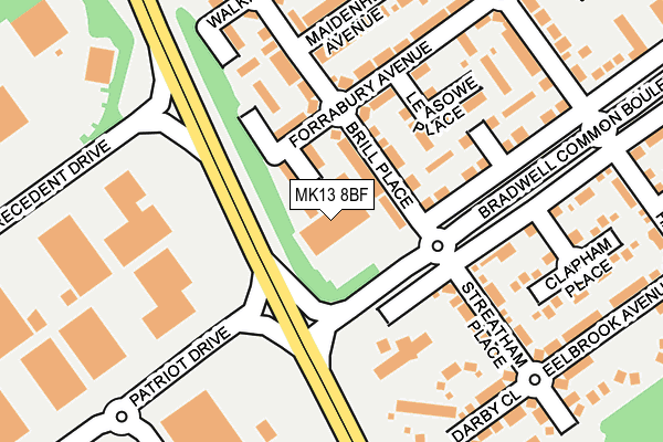 MK13 8BF map - OS OpenMap – Local (Ordnance Survey)