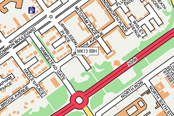 MK13 8BH map - OS OpenMap – Local (Ordnance Survey)