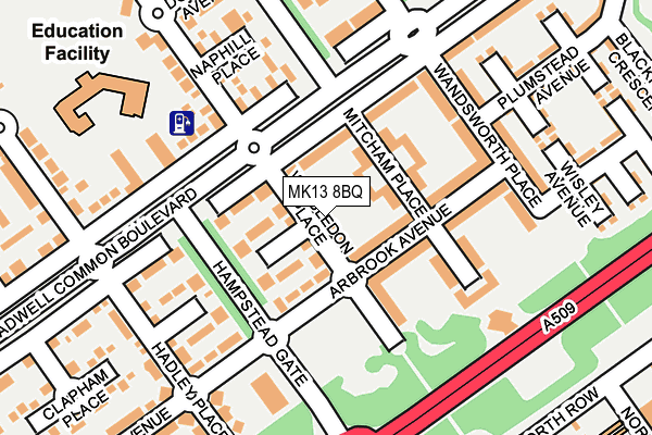 MK13 8BQ map - OS OpenMap – Local (Ordnance Survey)